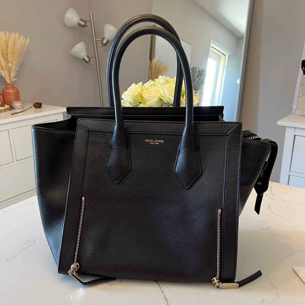 Henri Bendel Convertible Black Rivington Large Tote Bag